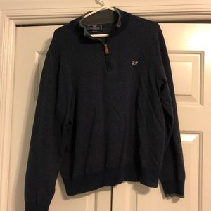 Worn once vineyard vines large zip pull over navy